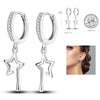 Silver Hoop Earrings For Woman Zircon Heart Shape Star Eardrop Earring Jewelry - Image 48