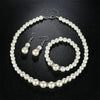 Pearl jewelry set Women's necklace earrings bracelet three-piece set for mother gift beautiful wedding photo accessories - Image 2