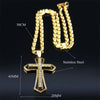 Catholic Cross Amulet Crystal Pendant Men Chain Necklace Gold Color Stainless Steel Necklaces Jewelry Masculino N4930S02 - Image 6