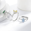 Silver Gemstone Ring for Women, Adjustable Statement Ring, Elegant Jewelry,Gift for Birthday Wedding Party - Image 3