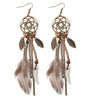 Boho Ethnic Dream Catcher Feather Antique Long Hook Earrings Fancy Handmade Chain Tassle Earring For Women Jewelry - Image 8