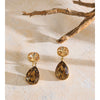 Stainless Steel K9 Crystal Drop Earrings Stainless Steel Dual Layer Jewelry - Image 5