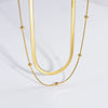 Punk Clavicle Flat Blade Snake Link Choker Necklace Gold Silver Color Stainless Steel Double Necklace Women Jewelry Gift - Image 6