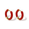 Colorful Enamel Stainless Steel Hoop Earrings for Women Geometric Round Circle Earrings Gold Color Jewelry - Image 7