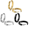 1 Pair Minimalist Punk Black Stainless Steel Male Piercing Hoop Earring for Women Teens Party Accessories for women - Image 4