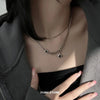 Hip Hop Zircon Star Double Layer Necklace For Men Women Charm Titanium Steel Pendant Chain Unisex Jewelry - Image 22