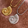 Metal Big Conch Snail Pendant Choker Necklace for Women Punk Handmade Chunky Blade Chain Vacation Grunge Men - Image 1