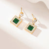 316L Stainless Steel Green Clover Zircon Necklace Bracelet Earrings For Women Party Gift Jewelry 3-Set - Image 10