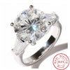 Solitaire Round cut Lab Diamond Ring Silver Engagement Wedding Band Rings for women Bridal Party Jewelry Gift - Image 2