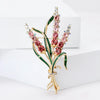 Rhinestone Three-headed Wheat Ear Brooch for Women Unisex Enamel Botanical Pins Banquet Party Backpack Gifts Jewelry Accessories - Image 3