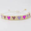 Adjustable Multicolor Heart Bead Bracelet with Woven Pattern - Image 30