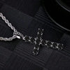 Cubic Zirconia Cross Pendant Necklace on Twisted Chain 60cm - Image 11
