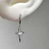 1 Pcs Gothic Sparkling Zircon Cross Stainless Steel Ear Bone Nail Earrings for Women Y2K Punk Style Double Piercing Body Jewelry - Image 7