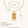 La. Muses Colored Cubic Zirconia Star Moon Texture Pendant Stainless Steel Retro Necklace Jewelry Gift - Image 7