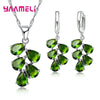 Anniversary Gift For Women Silver Color Jewelry Sets Cubic Zirconia Pendants Necklaces Charm Hoop Earrings - Image 13