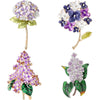 Enamel Hydrangea Brooches for Women Unisex Rhinestone Flower Pins Banquet Party Backpack Gifts Jewelry Accessories - Image 1