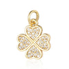 5pcs/Lot Star Heart Key Copper Cubic Zircon Charms Clover Lightning Horseshoe Racket Moon Bracelet Earring Necklace Pendant - Image 5