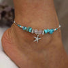 Beaded Beach Anklet with Stone Pendant Options - Image 1