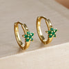 2PCS Stainless Steel Crystal Circle Hoop Earrings for Women Simple Round Zircon Flower Huggies Earrings Piercing Jewelry - Image 3