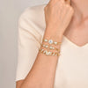 Head Charm Cuban Chain Bracelets for Women Girls,Chic Heart Bling CZ Stone Gold Color Metal Link Cuff Bracelet Wristband - Image 2