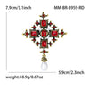 Baroque cross rhinestone brooch female temperament coat pin corsage shirt collar pin versatile accessories - Image 9