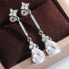 Bridal Wedding Earrings for Women Paved Crystal CZ Stone Aesthetic Female Dangle Earrings Party Jewelry - Image 1