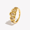 Geometric Clear Zircon Ring Classic Gold Plated Jewelry Charm - Image 2