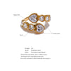 Delicate Cubic Zirconia Heart Stainless Steel Gold Color Adjustable Open Ring Chic Charm Jewelry - Image 16