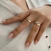 Gold Plated Sun Rings for Women Stone Inlaid in Hollow Metal Texture Ring Jewelry - Image 5