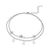 Silver Shining Double-layer Cross Ankle Chain Women Lady Ankle Bracelet Prom Foot Party Jewelry Gifts - Image 9