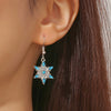 European and American Style Creative Water Blue Snowflake Earrings Necklace Two-Piece Set Women's Wedding Decoration Earrings - Image 2
