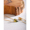 Stainless Steel Olive Green Cubic Zirocnia Chic Pendant Necklace for Women Minimalist Charm Korean Collar Jewelry - Image 3
