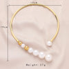 Exaggerated Pearl Necklace For Women Simple Versatile Golden Bead Opening Collar Exquisite Clavicle Korean  Jewelry Gifts