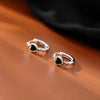 Silver Black Heart hoop Earrings Temperament Simple Inlaid for Women Wedding Jewelry Accessories - Image 5