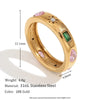 316L Stainless Steel Multicolor Zircon Ring Gold Plated Jewelry For Women's Classic Ring Gift - Image 7