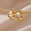Heart Stainless Steel Earrings for Women Zircon Gold Color Hoop Earring Aesthetic Ear Piercing Jewelry Accessories - Image 20