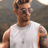 Mens Compass Pendant Necklaces, Graduation Guid Jewelry Gift, Casting Stainless Steel Coin Pendant Collar with Box Chain - Image 6