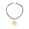 Creative Adjustable Leather Wax Thread Chain Necklace for Women Goth Metal Spiral Sunflower Pendant Choker Jewelry Gift - Image 4