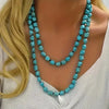 Boho Long Knotted Stone Multi-Strand Layer Turquoise Beads Endless Necklaces for women mom Handmade Jewelry - Image 1