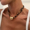 Exaggerated Metal Large Starfish Pendant Necklace for Women Vintage Brown Leopard Print Rope Short Choker Necklace Jewelry - Image 7