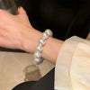 Elegant White Faux Pearls Beaded Bracelets for Women Adjustable Elastic Rope Bracelet French Hands Jewelry Accessories - Image 5