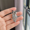Light Full Rhinestone Owl Brooches For Women Lady Cartoon Blue Crystal Feather Alloy Animal Brooch Party Jewelry Suit Pin - Image 6