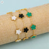 Five-Leaf Flower Stainless Steel Bracelet with Adjustable Design - Image 1