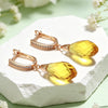 Shiny Pendant Earrings Rose Gold Water Drop Green Zircon Inlay Party Wedding Jewelry - Image 5