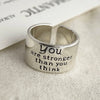 Silver Rings For Women Men Wide Vintage Letters Open Ring For Birthday Party Gift - Image 5