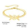 Triple Moon Goddess Bracelet Stainless Steel Celtic Knot Charm Bracelet Adjustable Layered Anklet Wicca Irish Jewelry - Image 16