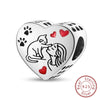 Love Heart Shaped Charms Silver Family Love Friendship Charms Fit Bracelet Bangle Women Jewelry Gifts - Image 11