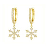 Cute Snowflower Christmas Earring Pave Cubic Zirconia Hoop Earrings for Women Christmas Jewelry - Image 11