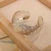 Bohemian Ethnic Style Retro Silver Wide Bracelet For Women Carved Flower Opening Bracelet Boho Vintage Jewelry - Image 15