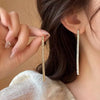 Cubic Zircon Tennis Tassel Drop Dangle Earrings for Women Rhinestone Crystal Long Drop Earrings Wedding Party Jewelry - Image 2